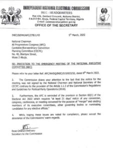 INEC's letter to APC