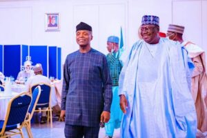 Ahmad Lawan with Osunbajo during the Ranadan dinner at the State House