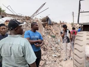 Rubble of the collapsed building (Photo: NEMA)