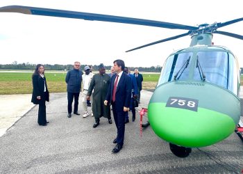 Nigerian minister inspects production of choppers, fighter jets for Air Force in Italy